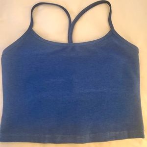 Beyond yoga space dye blue cropped slim tanktop